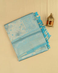 SC3604 - TISSUE SAREE WITH MULTISTONE AND EMBOSE BODY DESIGN