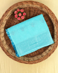 SC4362 - Linen Saree With Silver Butta