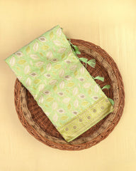 SC3259 - COTTON BRASSO WITH ZARI BUTTA AND COPPER STONE