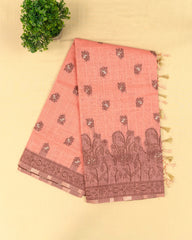 SC3026 - Linen Zari Lines Coffee Butta