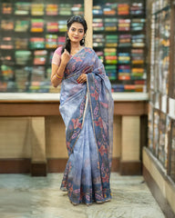 SC5541(7) - EMBROIDERY SAREE WITH FOIL WORK