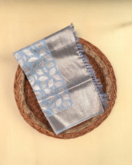 SC3071 - Linen Saree With Foil Weaving