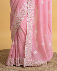 Candy Crush Material Saree with Soft Finish
