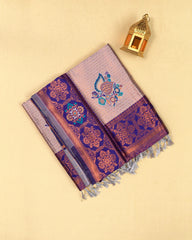 SC2860 - Top Dyed Saree With Copper Zari And Meena Butta