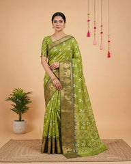SC6003 DOLA DIGITAL PRINT ZARI LINE SAREE