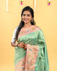 SC3909 - Tissue Saree With Meena Butta