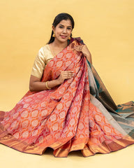 SC3251 - Tissue Silk Saree With Copper Stone