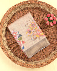 SC3630 - Tissue Saree With Foil Over The Body