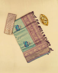 SC3563 - TISSUE SAREE WITH SEPERATE WORK BLOUSE