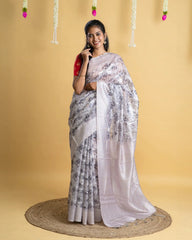 Fancy Digital Print Saree with Jacquard Work & Neen Zari Border
