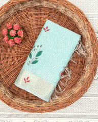 SC3412 - Linen Saree With Multi Stone