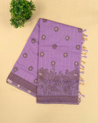 SC3026 - Linen Zari Lines Coffee Butta