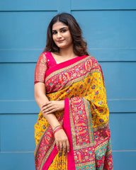 SC5872 - BANDHINI SAREE WITH MIRROR STONE