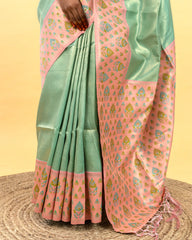 SC3909 - Tissue Saree With Meena Butta