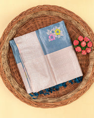 SC2841 - Tissue Silver Zari Meena Butta