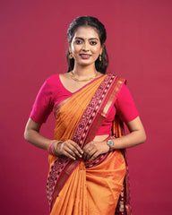 SC5779 - COTTON SAREE KATTAN WORK WITH POCHAMPALLI BORDER