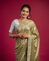 SC6505 - CHIFFON SAREE WITH JHARKHAND STONE WORK (READYWEAR SAREE)