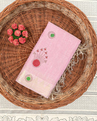 SC3412 - Linen Saree With Multi Stone