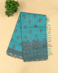 SC3026 - Linen Zari Lines Coffee Butta