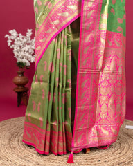 SC3133 - Dharmavaram Pattu With Elegant Body Meena