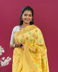 SC4001 - Georgette Material Bandhini Print With Gold Zari Saree