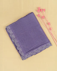 SC3452 - FENDY SATIN WITH SILVER STONE AND JARJOSHI WORK ALONG BORDER