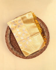 SC3071 - Linen Saree With Foil Weaving