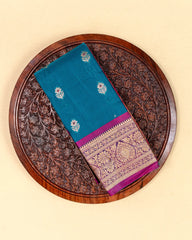 SC3030 - Satin Saree With Copper Zari And Meena Butta