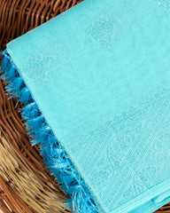 SC4056 - Linen Saree With Silver Butta