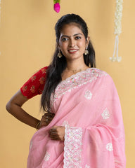 Candy Crush Material Saree with Soft Finish