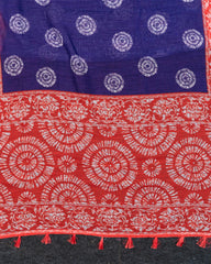 SC4350 - Linen With Bandhini Print And Border Stone
