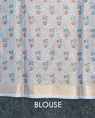 SC3162 - Tissue Saree With Embroidery All Over