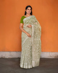 SC4870 - Linen Saree with Shining Foil Print