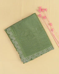 SC3452 - FENDY SATIN WITH SILVER STONE AND JARJOSHI WORK ALONG BORDER