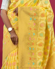 SC4001 - Georgette Material Bandhini Print With Gold Zari Saree