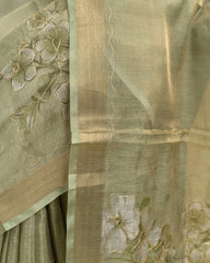 SC3149 - Tissue Saree With Foil Over The Body