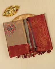 SC2821 - Top Dyed Saree With Sparkling Stone And Meena Butta