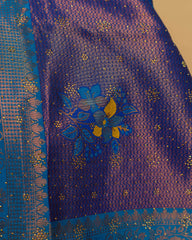 SC2821 - Top Dyed Saree With Sparkling Stone And Meena Butta
