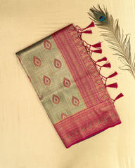 SC5463 (2)- Tissue Saree With Meena Butta