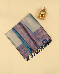 SC4128 - Tissue Saree With Copper Zari All Over Body