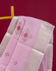 SC3412 - Linen Saree With Multi Stone