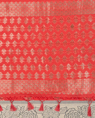 SC3018 - Linen Copper And Silver Butta With Stone