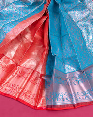 SC3667 - Litchi Silk With Jaquard Body And With Contrast Border