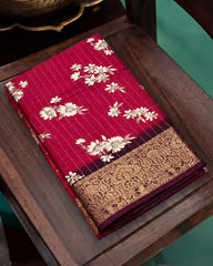 SC5735(2) - DOLA SILK SAREE WITH CHECKED AND DIGITAL PRINT