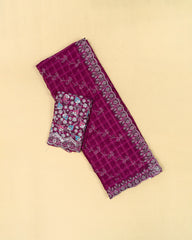SC3813 - Chiffon Georgette With Sarowski And Seperate Blouse Work