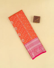 SC3089 - SATIN WITH COPPER ZARI LINES AND BUTTA