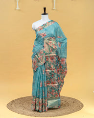 SC3415 - Tissue Saree With Embroidery All Over
