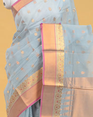 SC2880 - Linen Cotton With Copper And Gold Zari