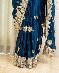 SC5849 - VISCOSE SAREE WITH FANCY EMBROIDERY STONE WORK