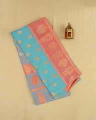 SC3907 - LINEN WITH GOLD BUTTA AND CONTRAST BORDER